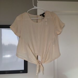 Cute cream colored chiffon tie front blouse!!!